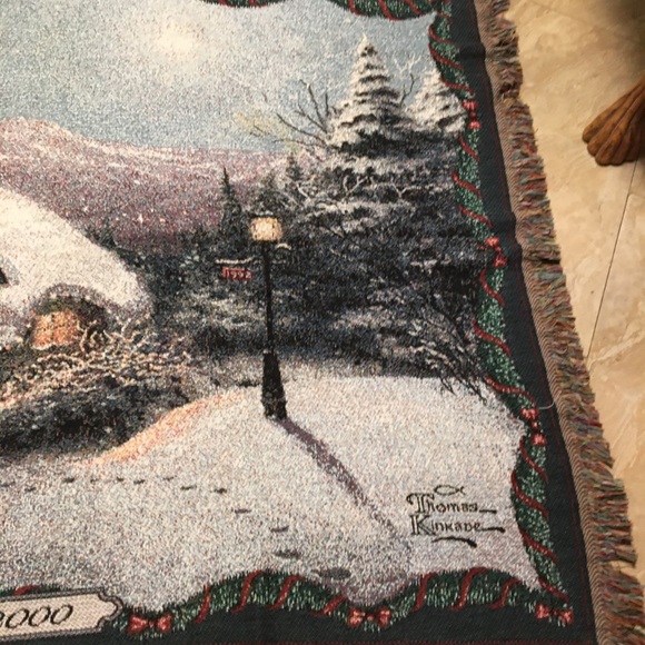 Thomas Kinkade Holiday 2000 Snow Cabin Tapestry Collection - Picture 5 of 9